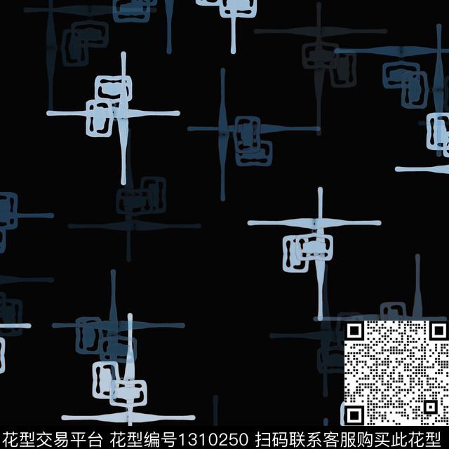 几何格子手绘线条笔触数码印花华亿平台下载（图片编号: 1310250） - 瓦栏（Walan）