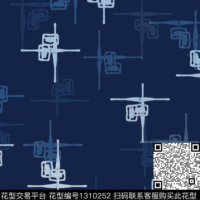 几何格子手绘线条笔触数码印花华亿平台下载（图片编号: 1310252） - 瓦栏（Walan）