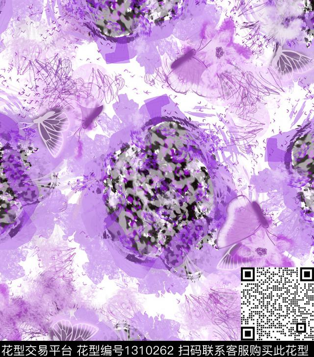 绘画花卉抽象数码印花华亿平台下载（图片编号: 1310262） - 瓦栏（Walan）