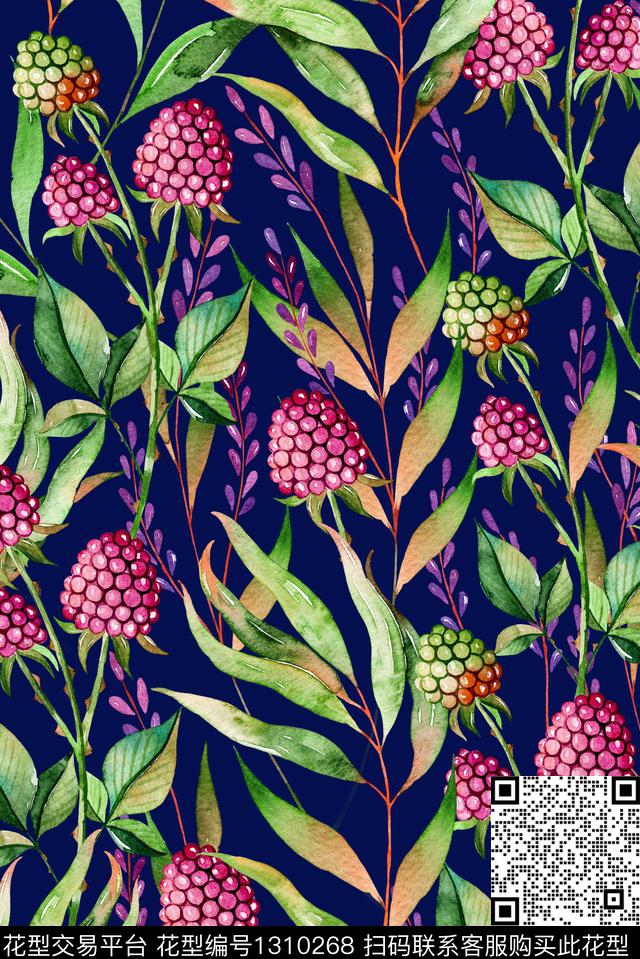 女装花卉黑底华亿平台数码印花华亿平台下载（图片编号: 1310268） - 瓦栏（Walan）