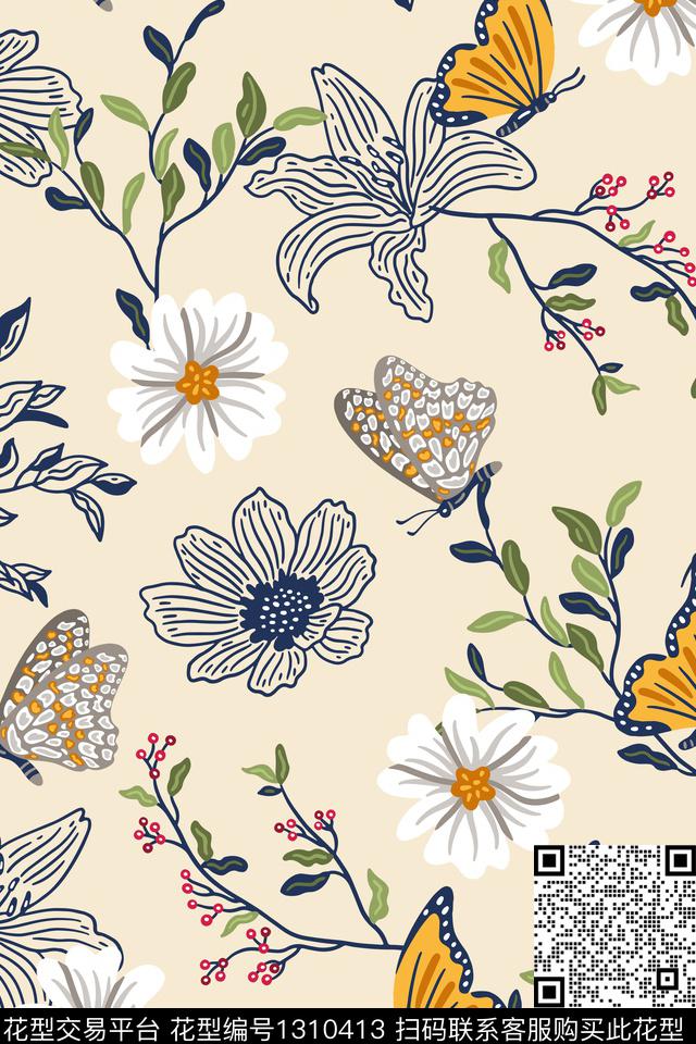 女装花卉小碎花数码印花华亿平台下载（图片编号: 1310413） - 瓦栏（Walan）