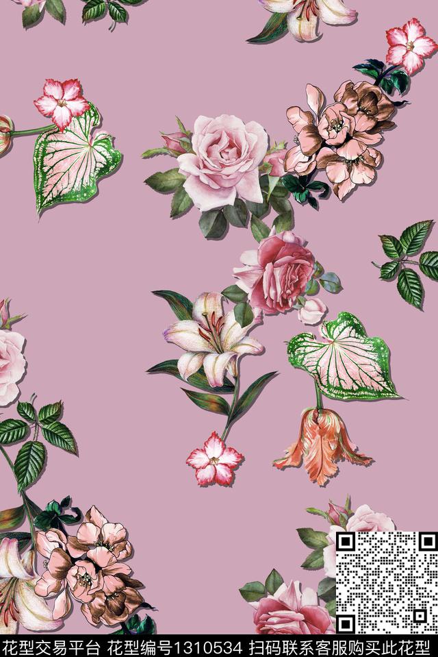 花卉雪纺小碎花数码印花华亿平台下载（图片编号: 1310534） - 瓦栏（Walan）
