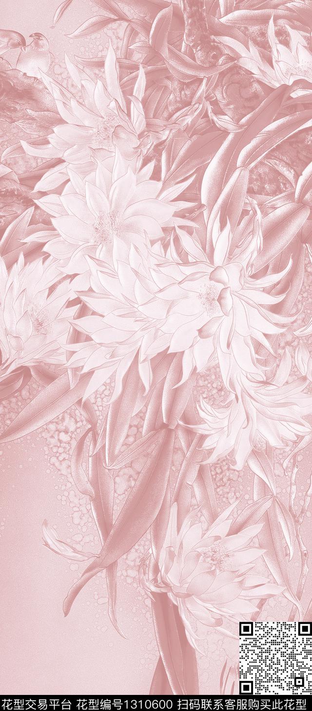 梅花花鸟国画数码印花华亿平台下载（图片编号: 1310600） - 瓦栏（Walan）