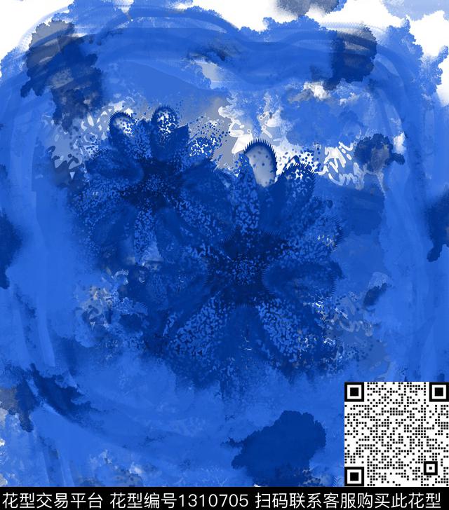 绘画花卉抽象数码印花华亿平台下载（图片编号: 1310705） - 瓦栏（Walan）