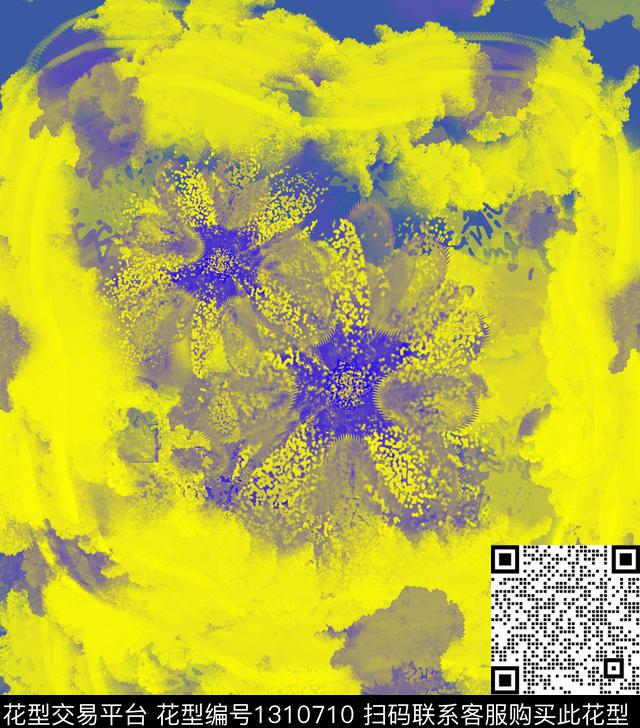 绘画花卉抽象数码印花华亿平台下载（图片编号: 1310710） - 瓦栏（Walan）