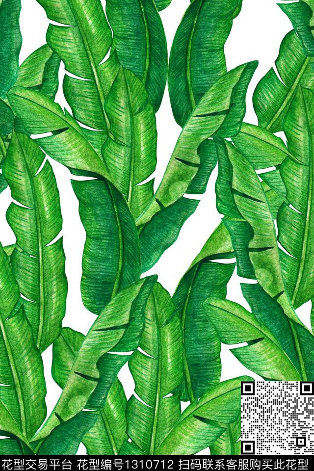 绿植树叶女装花卉数码印花华亿平台下载（图片编号: 1310712） - 瓦栏（Walan）