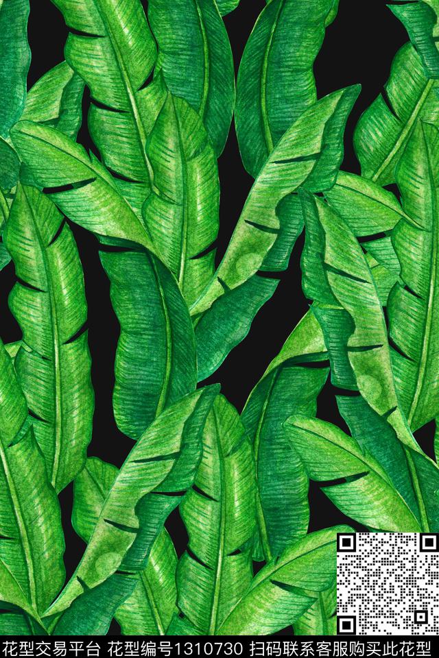 绿植树叶女装花卉数码印花华亿平台下载（图片编号: 1310730） - 瓦栏（Walan）
