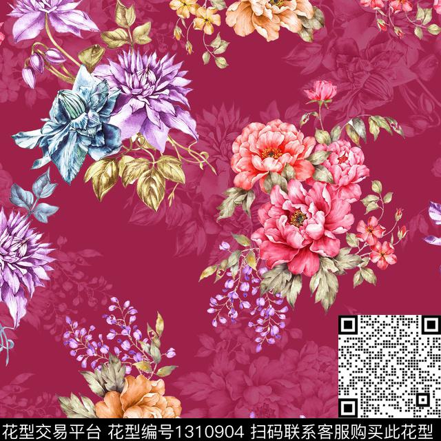 女装底纹满版散花数码印花华亿平台下载（图片编号: 1310904） - 瓦栏（Walan）