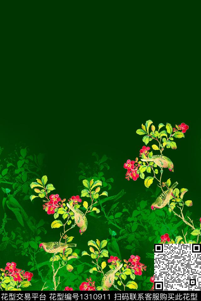 水墨风纸印花女装数码印花华亿平台下载（图片编号: 1310911） - 瓦栏（Walan）