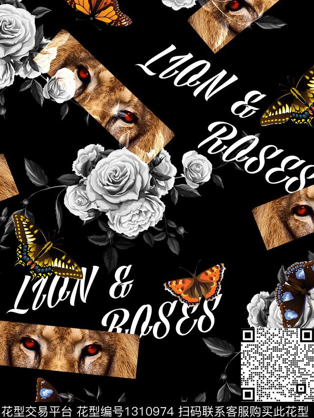 数码华亿平台花卉蝴蝶男装满版花数码印花华亿平台下载（图片编号: 1310974） - 瓦栏（Walan）