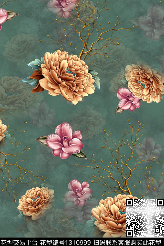 女装古风中国风数码印花华亿平台下载（图片编号: 1310999） - 瓦栏（Walan）