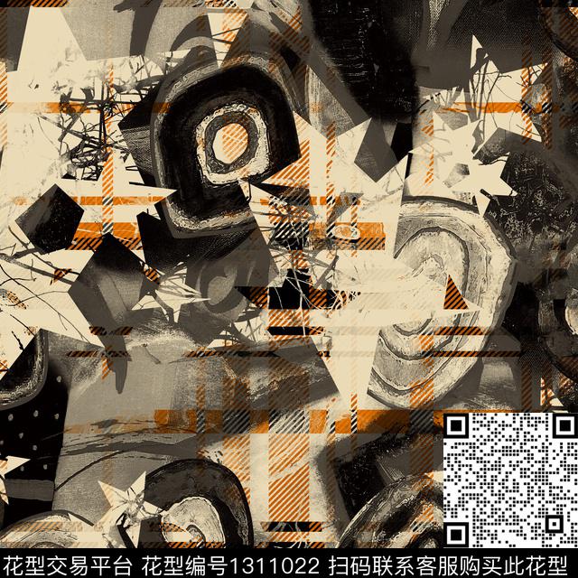 纸印花几何男装满版花数码印花华亿平台下载（图片编号: 1311022） - 瓦栏（Walan）