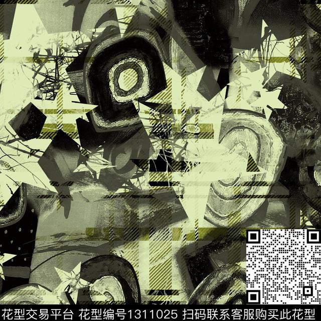 纸印花几何男装满版花数码印花华亿平台下载（图片编号: 1311025） - 瓦栏（Walan）