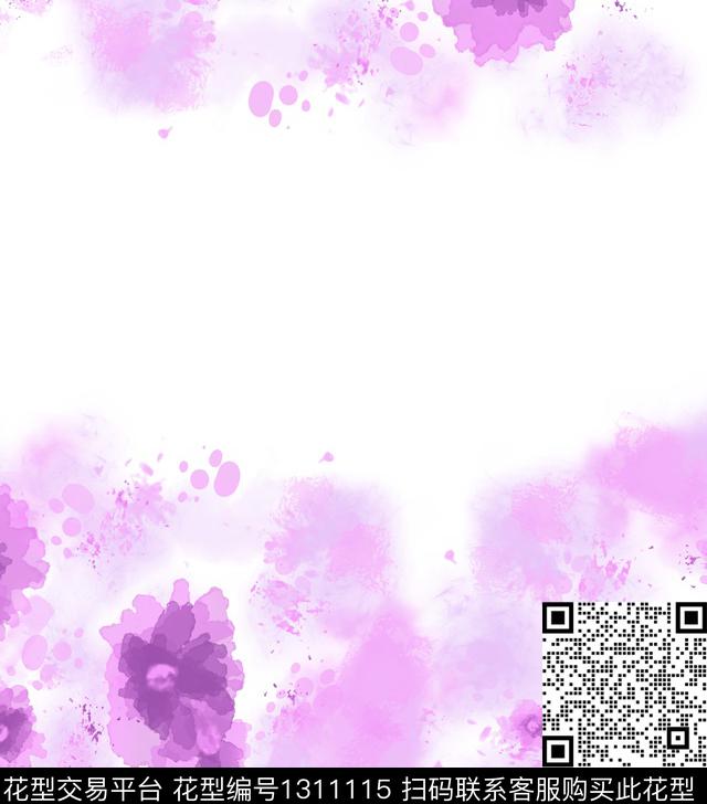 绘画花卉抽象数码印花华亿平台下载（图片编号: 1311115） - 瓦栏（Walan）