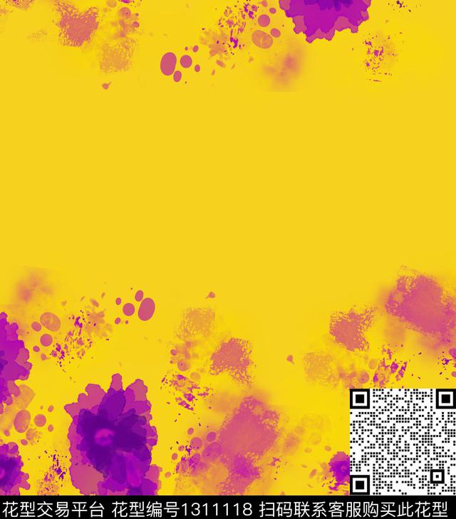 绘画花卉抽象数码印花华亿平台下载（图片编号: 1311118） - 瓦栏（Walan）