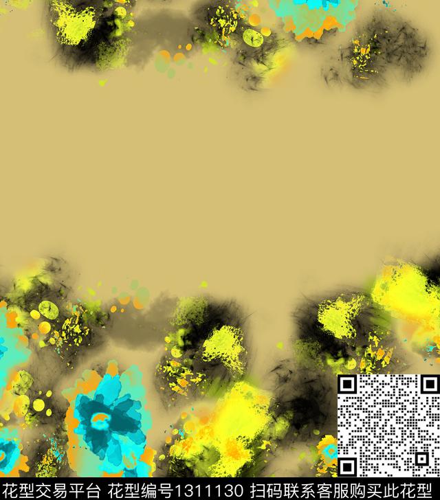 绘画花卉抽象数码印花华亿平台下载（图片编号: 1311130） - 瓦栏（Walan）