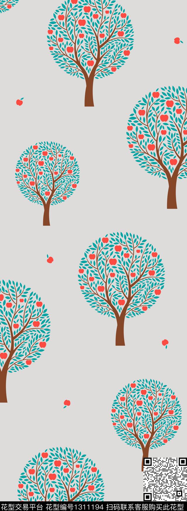 绿植树叶植物树传统印花华亿平台下载（图片编号: 1311194） - 瓦栏（Walan）