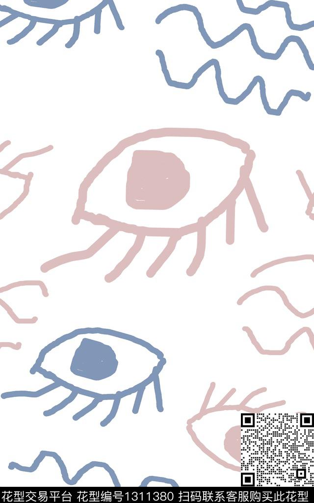 波浪纹方巾线条传统印花华亿平台下载（图片编号: 1311380） - 瓦栏（Walan）