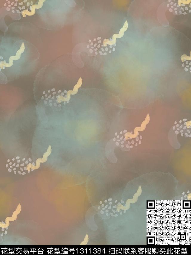 插画几何大牌风数码印花华亿平台下载（图片编号: 1311384） - 瓦栏（Walan）