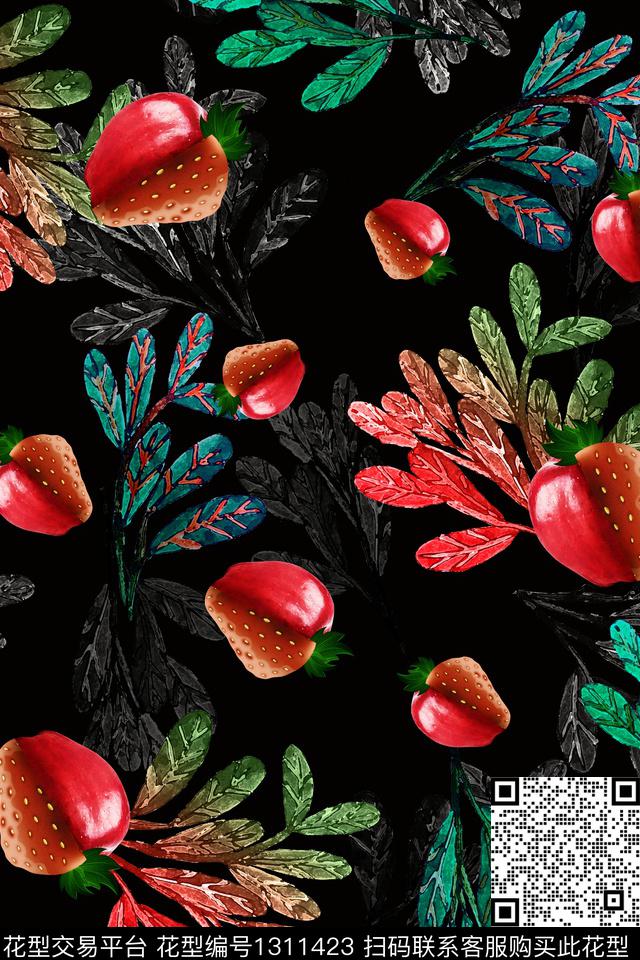 水果春夏华亿平台草莓数码印花华亿平台下载（图片编号: 1311423） - 瓦栏（Walan）