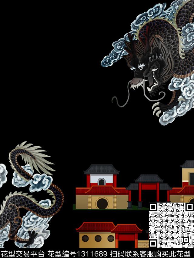 龙男T中国风数码印花华亿平台下载（图片编号: 1311689） - 瓦栏（Walan）