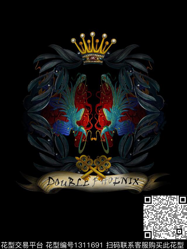 大牌风凤凰男T数码印花华亿平台下载（图片编号: 1311691） - 瓦栏（Walan）