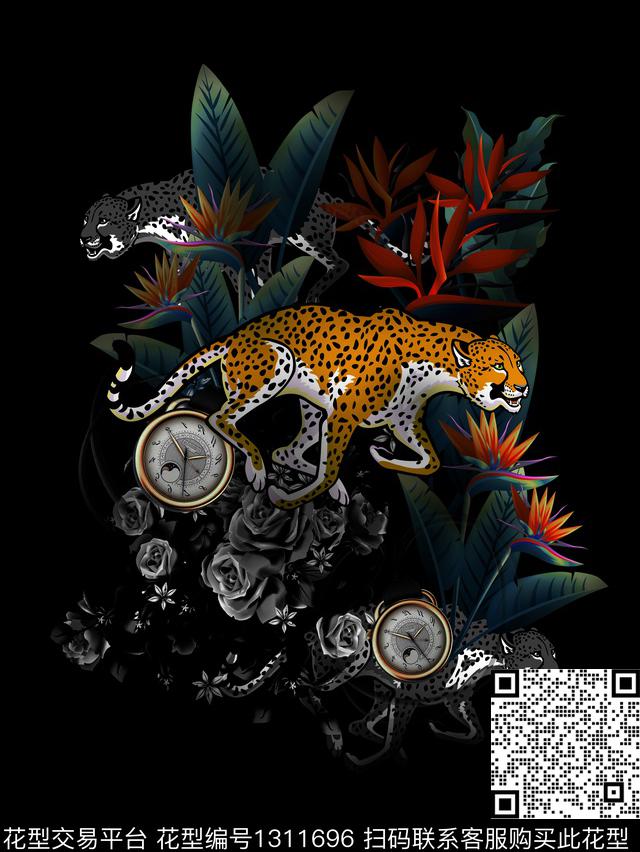 豹子大牌风男T数码印花华亿平台下载（图片编号: 1311696） - 瓦栏（Walan）