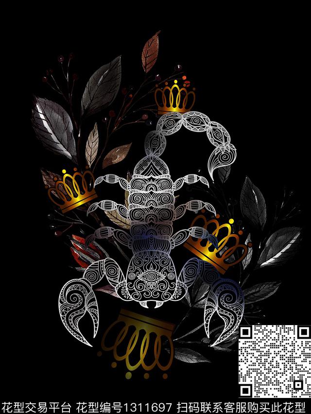 蝎子大牌风男T数码印花华亿平台下载（图片编号: 1311697） - 瓦栏（Walan）