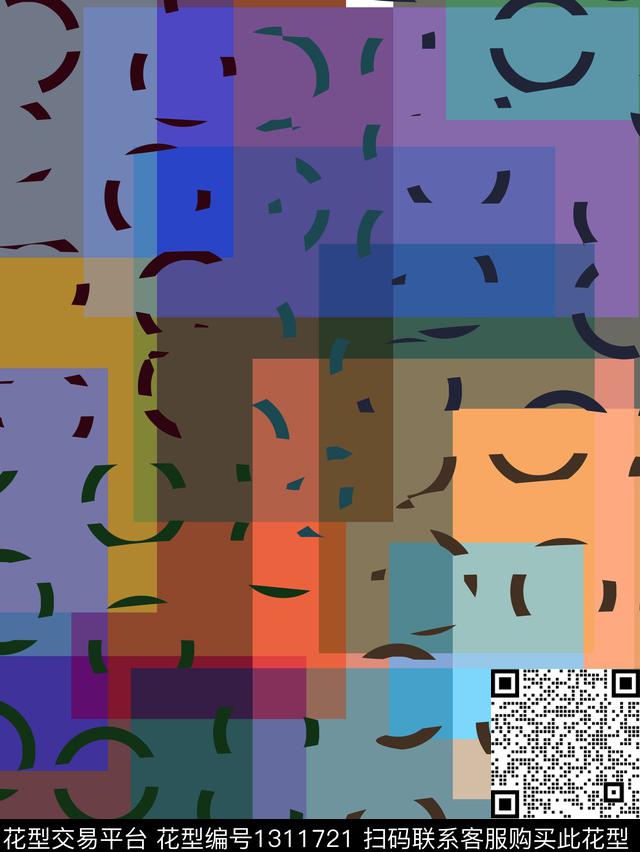 几何格子趋势华亿平台传统印花华亿平台下载（图片编号: 1311721） - 瓦栏（Walan）