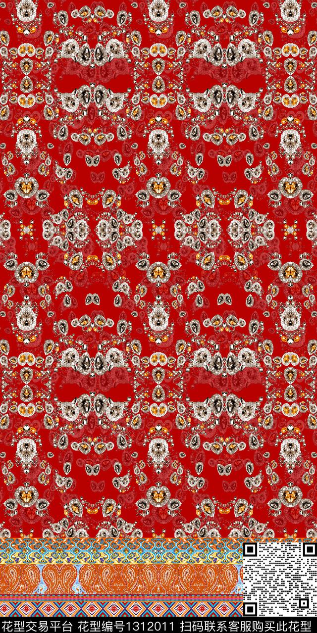 大牌风复古民族风数码印花华亿平台下载（图片编号: 1312011） - 瓦栏（Walan）