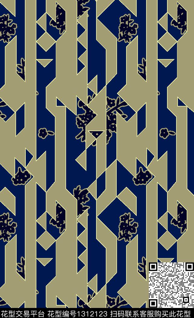 民族花卉纸印花几何传统印花华亿平台下载（图片编号: 1312123） - 瓦栏（Walan）