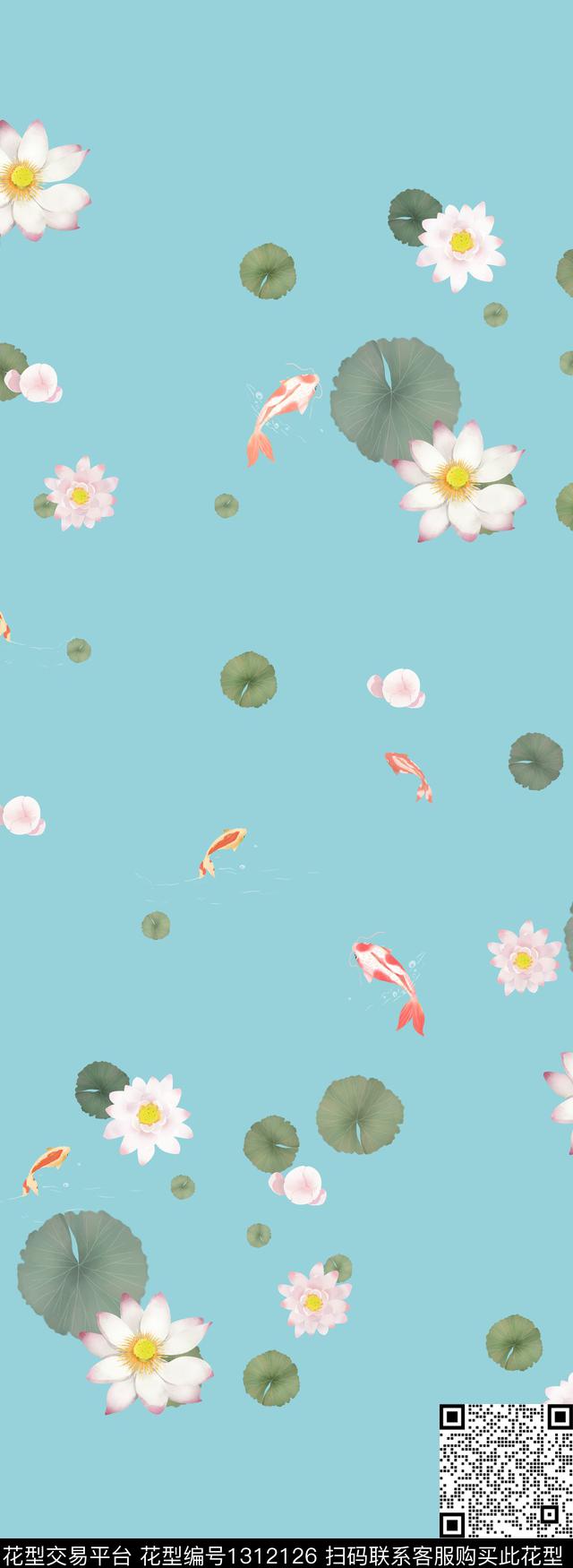 床品花卉中国风数码印花华亿平台下载（图片编号: 1312126） - 瓦栏（Walan）