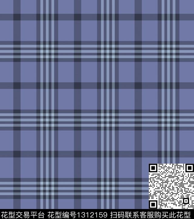 格子大牌风满版散花传统印花华亿平台下载（图片编号: 1312159） - 瓦栏（Walan）