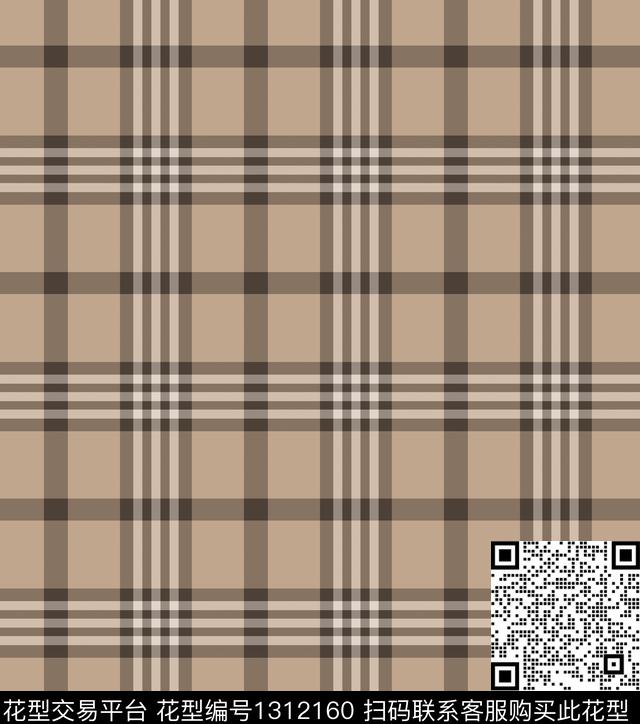 格子大牌风满版散花传统印花华亿平台下载（图片编号: 1312160） - 瓦栏（Walan）
