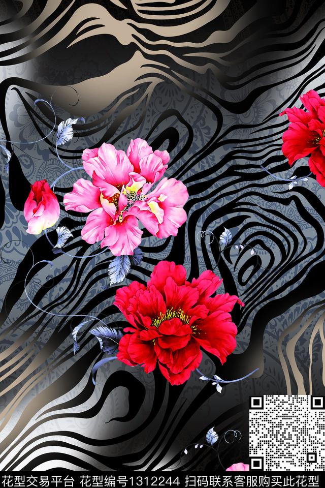 花卉数码印花华亿平台下载（图片编号: 1312244） - 瓦栏（Walan）