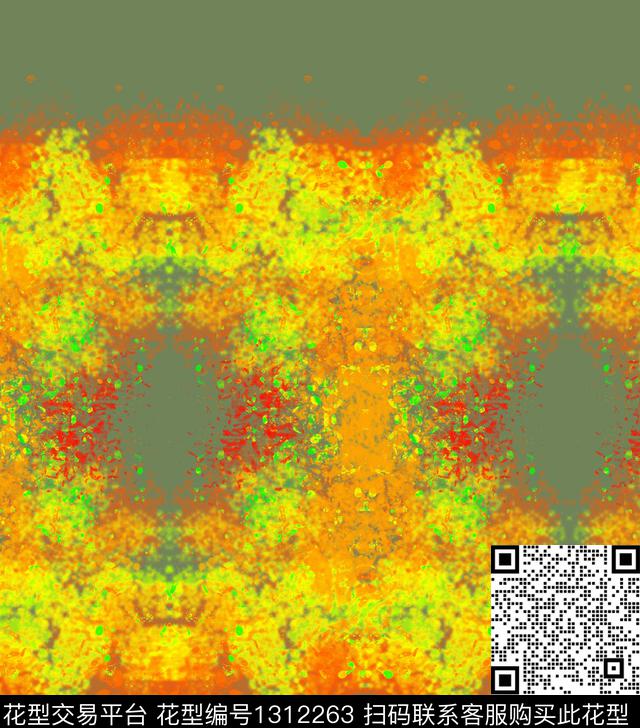 绘画抽象混合拼接数码印花华亿平台下载（图片编号: 1312263） - 瓦栏（Walan）