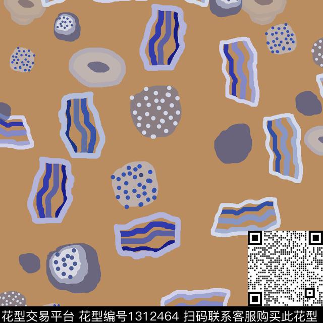 几何手绘线条笔触圆圈与波点传统印花华亿平台下载（图片编号: 1312464） - 瓦栏（Walan）