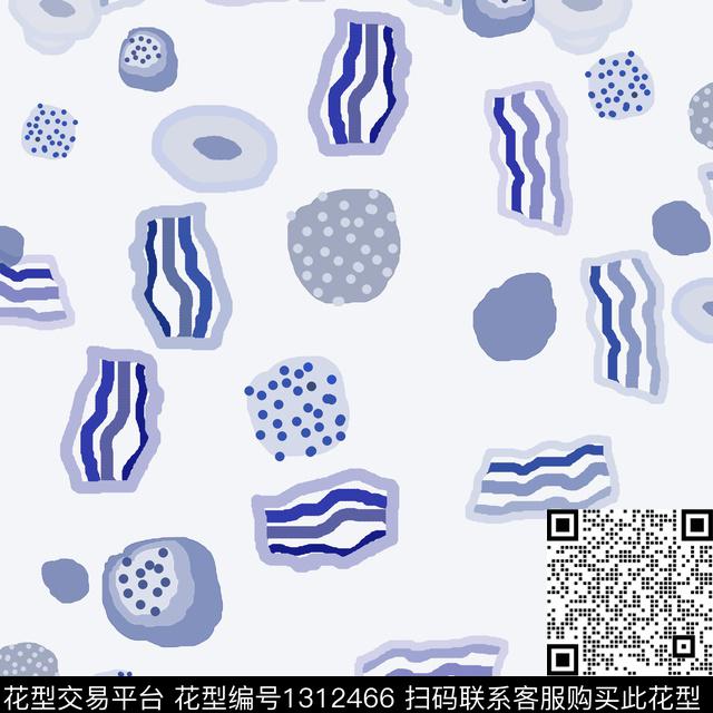 几何手绘线条笔触圆圈与波点传统印花华亿平台下载（图片编号: 1312466） - 瓦栏（Walan）