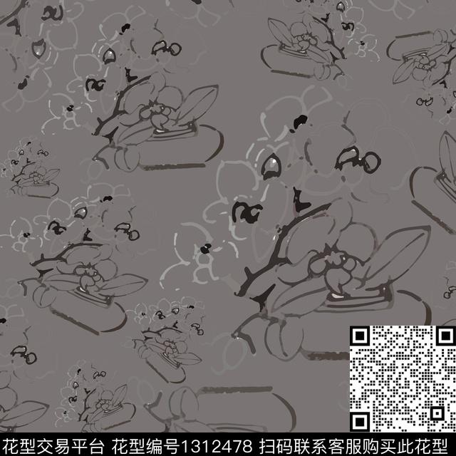 中国风小碎花男装休闲花卉传统印花华亿平台下载（图片编号: 1312478） - 瓦栏（Walan）