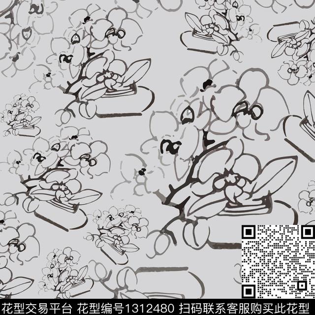 中国风小碎花男装休闲花卉传统印花华亿平台下载（图片编号: 1312480） - 瓦栏（Walan）