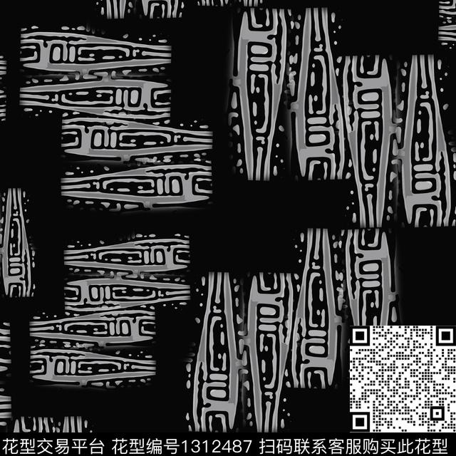 男装大牌风抽象传统印花华亿平台下载（图片编号: 1312487） - 瓦栏（Walan）