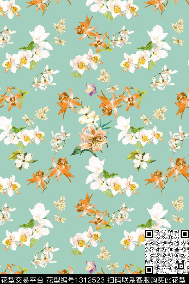 大牌风小清新小碎花数码印花华亿平台下载（图片编号: 1312523） - 瓦栏（Walan）