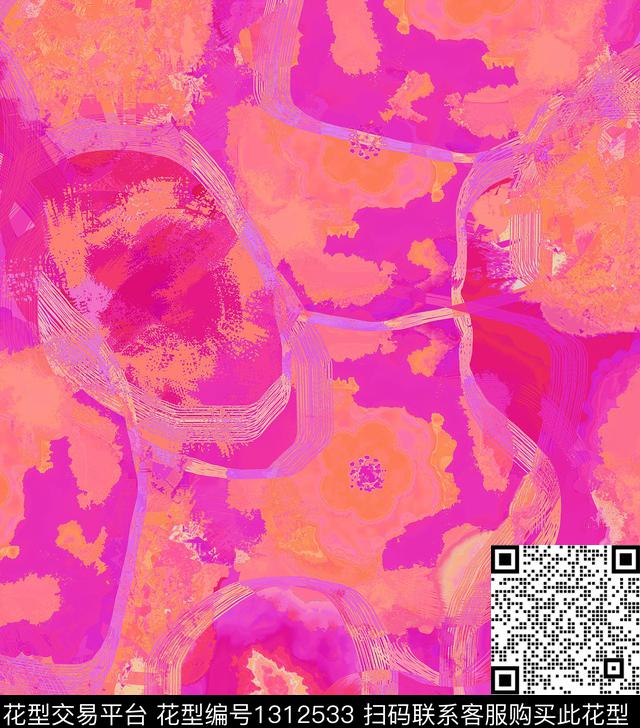绘画迷彩抽象数码印花华亿平台下载（图片编号: 1312533） - 瓦栏（Walan）