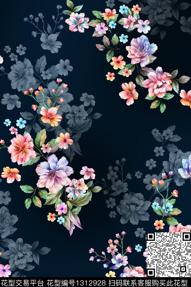 数码华亿平台女装定位花时尚数码印花华亿平台下载（图片编号: 1312928） - 瓦栏（Walan）