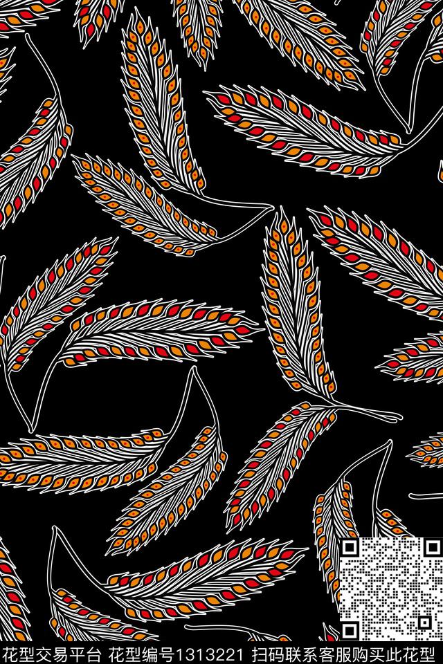 羽毛几何包金华亿平台数码印花华亿平台下载（图片编号: 1313221） - 瓦栏（Walan）