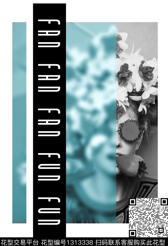 简约胸前独幅潮牌数码印花华亿平台下载（图片编号: 1313338） - 瓦栏（Walan）