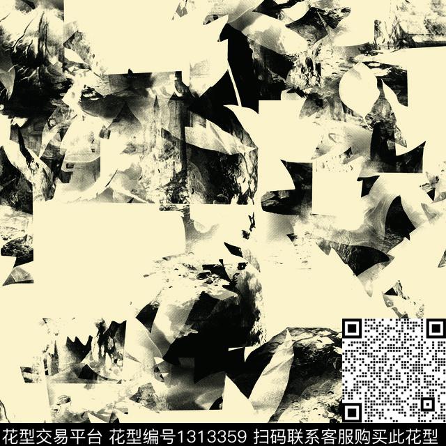 纸印花几何抽象男装传统印花华亿平台下载（图片编号: 1313359） - 瓦栏（Walan）