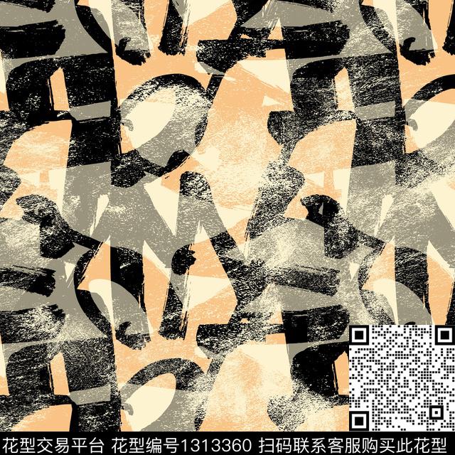 纸印花几何抽象男装传统印花华亿平台下载（图片编号: 1313360） - 瓦栏（Walan）