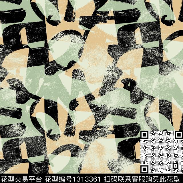 纸印花几何抽象男装传统印花华亿平台下载（图片编号: 1313361） - 瓦栏（Walan）