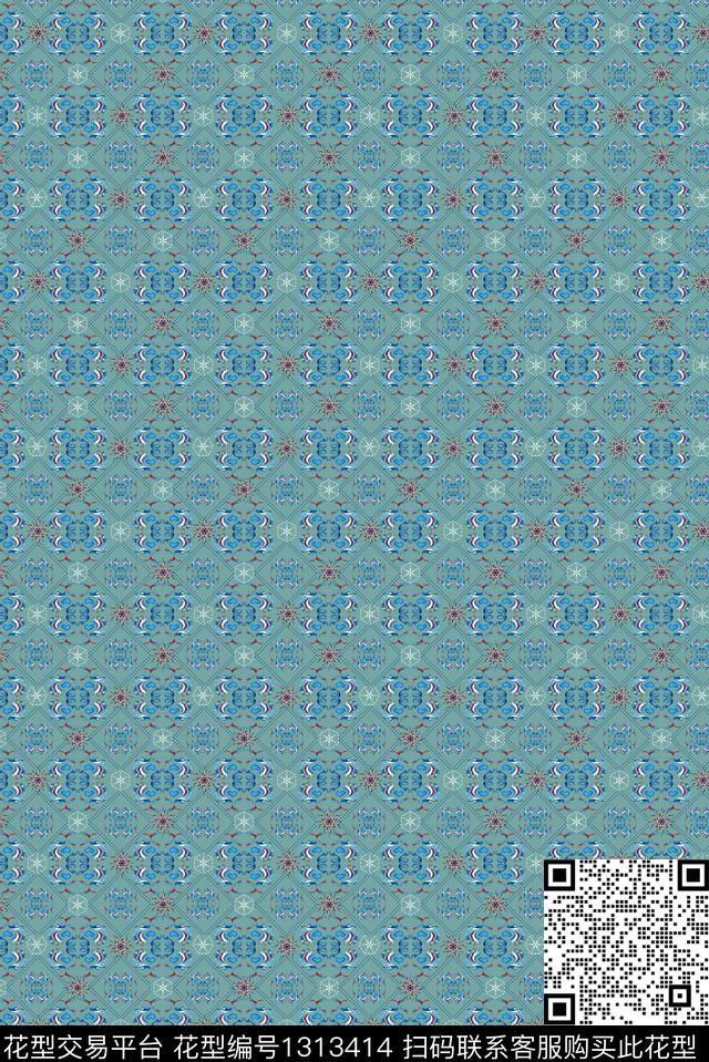 泳装华亿平台传统纹样满排传统印花华亿平台下载（图片编号: 1313414） - 瓦栏（Walan）